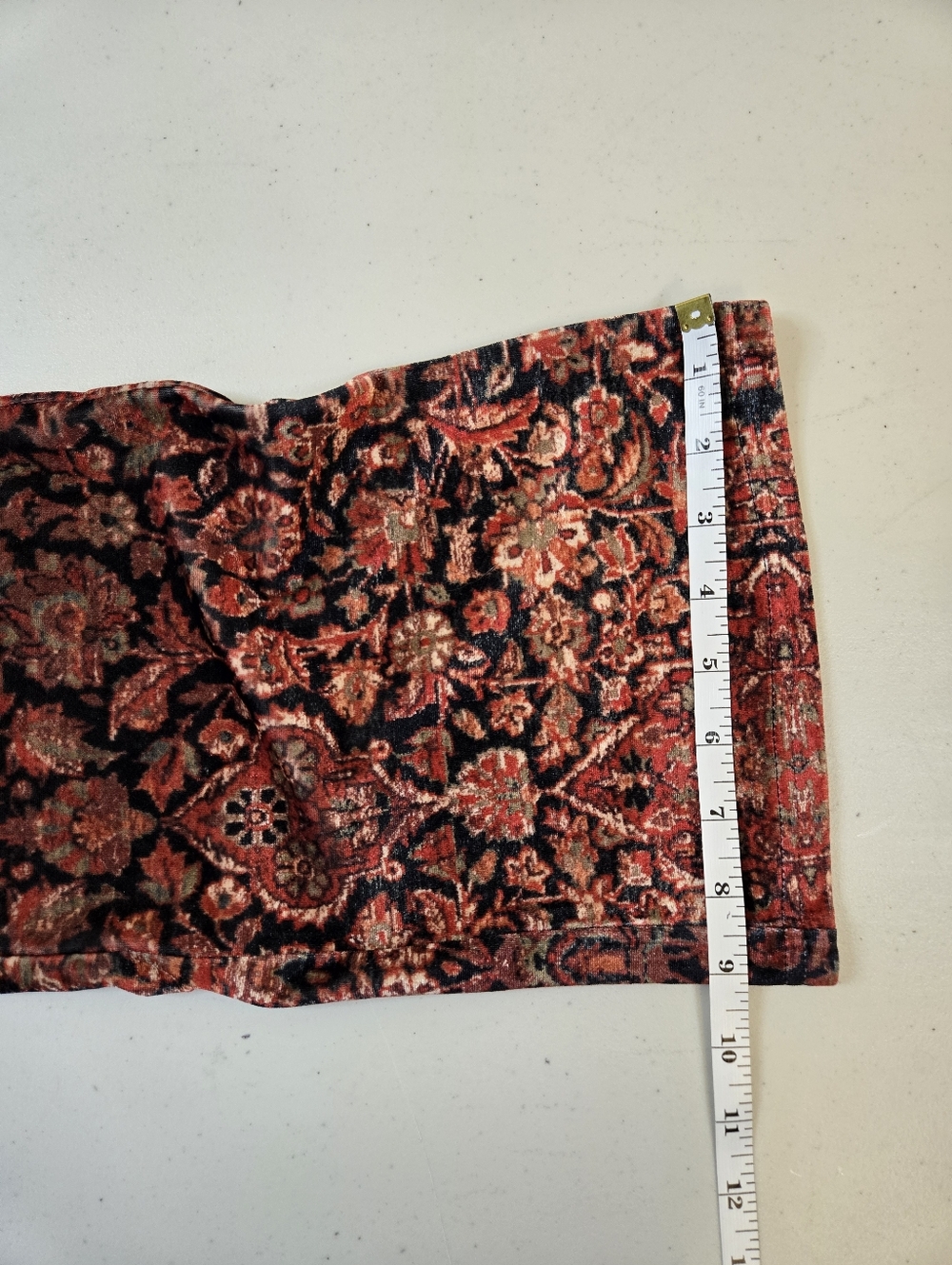 Forever 21 Floral Velvet Flare Pants in Rust and Black Size Small - Picture 6 of 9